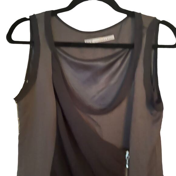 Zara Basic Black Sleeveless Dress Sz M Zipper & Satin Accent Ruching Datenight - Picture 2 of 10